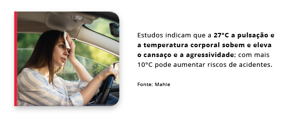 O ar-condicionado automotivo ajuda no controle de estresse dos motoristas, evitando os riscos elevados de acidentes nas ruas.